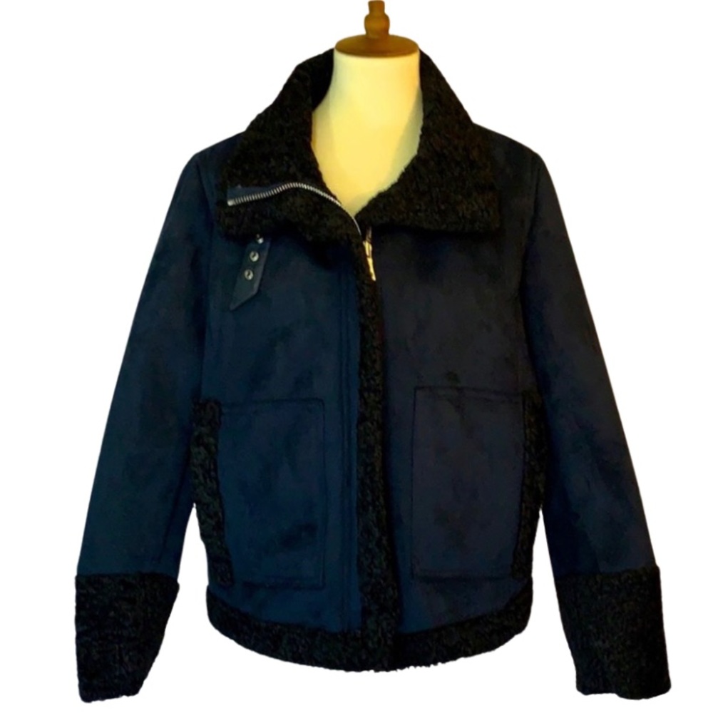 Ann Taylor faux suede bomber jacket